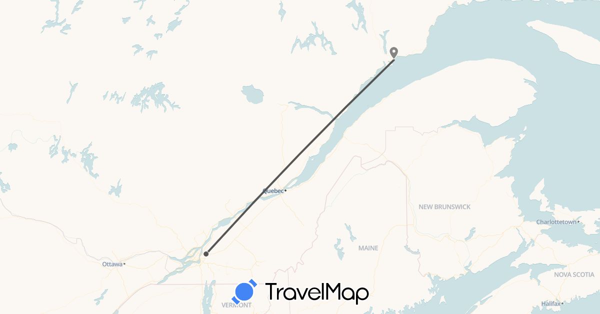 TravelMap itinerary: motorbike in Canada (North America)